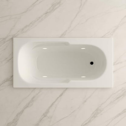 Carver Tubs - AR6032 - Modern White Fiberglass Soaking Bathtub for Bathrooms - w/Built-in LED Lights - White Spacious Rectangular Acrylic Soaking Bathtub - Deep Relaxing Soak - 60"L x 32"W x 18"H