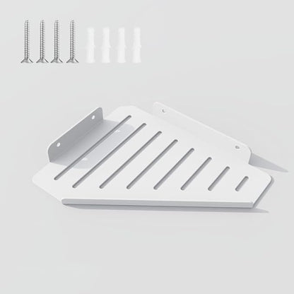 Corner Shelf Kitchen Storage, Bathroom Shelves Shower Caddy Hanging, Matte Floating Shelves for Wall, Recessed Stainless Steel Rack for Tiled Wall, White 10x8 inch(25x20cm)