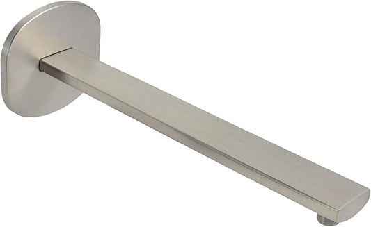 PHASAT Shower Arm Extension with Flange,Stainless Steel Shower Head Extension Arm,Wall-Mounted Shower Extension Replacement,Brushed Nickel,PU9L04