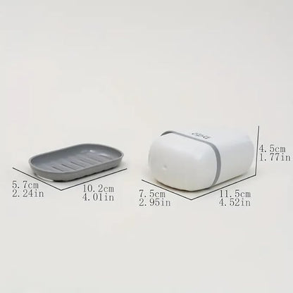 Zulay Kitchen Pack of 2 Portable Plastic Soap Dish Box for Travel Bathroom Soap with Cover for Bathroom(Multicolor)
