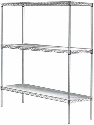 Omega 24" Deep x 60" Wide x 54" High 3 Tier Chrome Starter Shelving Unit