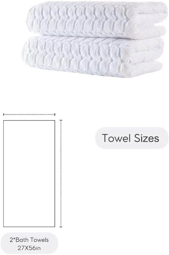 BAGNO MILANO Turkish Bath Towels, Soft Plush Jacquard Luxury Bath Towels, Quick Dry Towel Set (Cream, 2 pcs Bath Towel Set)