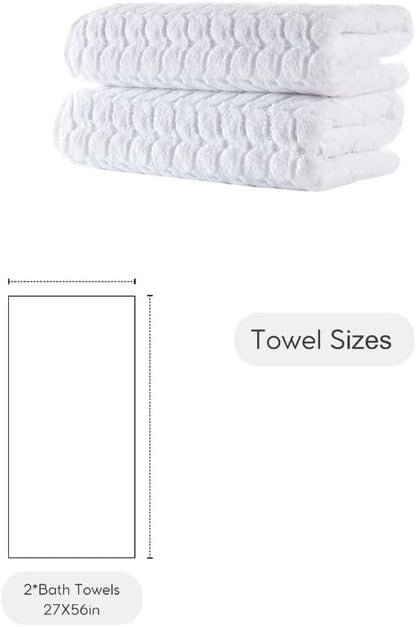 BAGNO MILANO Turkish Bath Towels, Soft Plush Jacquard Luxury Bath Towels, Quick Dry Towel Set (Charcoal, 2 pcs Bath Towel Set)