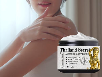 Thailand Secret Specialty Body Lotion 4 Fl Oz - Infused with Makrut Lime Leaf, Lemongrass Oil, Rosemary Oil and Shea Butter - Calming, Relaxing, and Hydrating (4 Fl Oz, Makrut Lime + Lemongrass)
