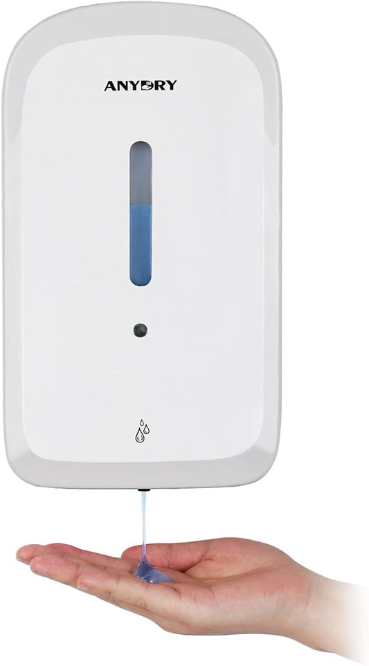 Commercial Automatic Soap Dispenser Large 34oz/1000ml Capacity Wall-Mounted Touchless Liquid Dispenser for High-Traffic Restrooms, Offices, Hospitals Model AD1220S White