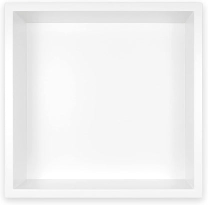 Stainless Steel Shower Niche 12" X 12" White No Tile Needed Niche Shower Recessed Wall Niches for Bathroom Storage Over Mount Installation
