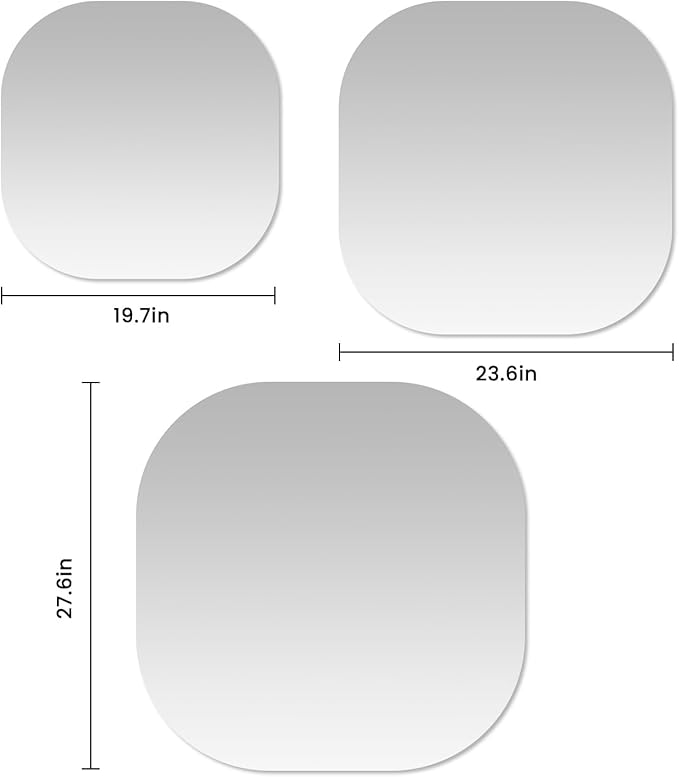 VASUHOME Frameless Bathroom Mirror, 20 x 20 Inch Wall Vanity Mirror, Large Wall Mounted Mirrors for Bathroom, Living Room, Bedroom, Entryway