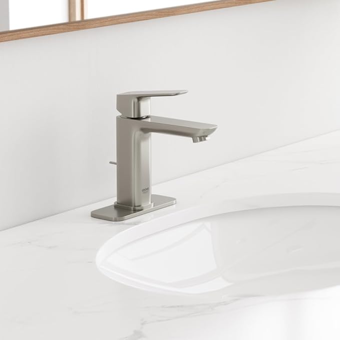 Grohe 101920EN00 Cubeo Single Hole Single Handle M-Size Bathroom Faucet, 1.2 GPM, Brushed Nickel