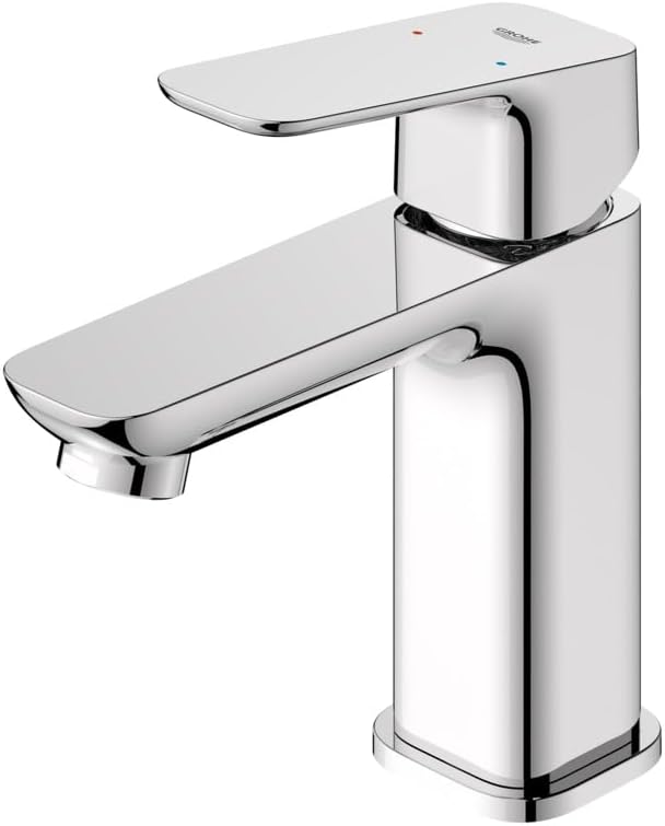 Grohe 1018990000 Cubeo Single Hole Single Handle S-Size Bathroom Faucet, Less Drain, 1.2 GPM, Starlight Chrome