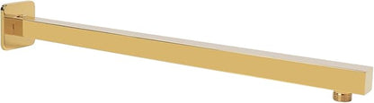 HarJue Shower Arm, Rain Shower Head Extension Extender, With Flange and Teflon Tape, Made of Thicken Stainless Steel for Bathroom Rainfall Shower (20 Inch, Chrome Gold）