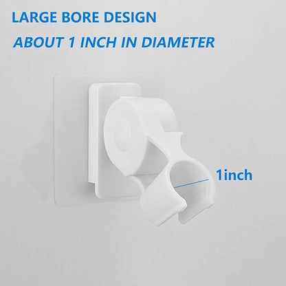Shower Head Holder,Plastic Bathroom Strong Adhesive Showerhead Adapter,Wall Mount Adjustable Handheld Shower Head Holder Bracket,Waterproof,Relocatable Shower Wand Holder,White