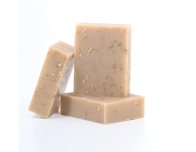 3 Pk Oatmeal Milk & Honey Organic Soap Bars, Handmade in USA, Natural & Cruelty Free (3 Pack, Oatmeal Milk & Honey)