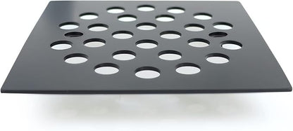 4-1/4 Inch Screw-in Square Floor Drain Cover Replacement Shower Grates with Screws (Black)