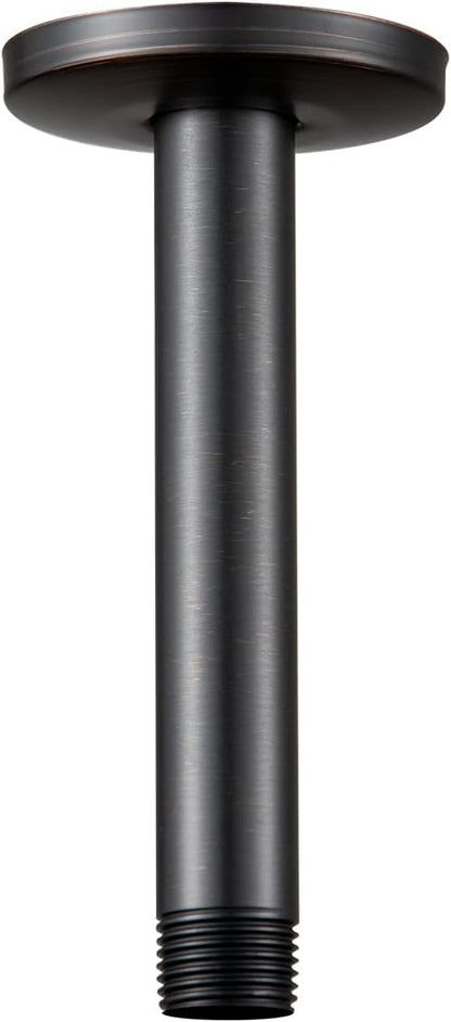 OFFO Shower Arm with Flange Ceiling Mount Replacement Rain Shower Head Straight Arm Ceiling-Mounted for Fixed Shower Head & High Pressure Rain, 6 in Oil Rubbed Bronze