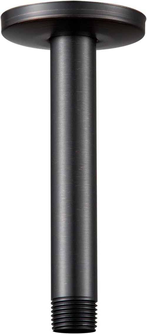 OFFO Shower Arm with Flange Ceiling Mount Replacement Rain Shower Head Straight Arm Ceiling-Mounted for Fixed Shower Head & High Pressure Rain, 6 in Oil Rubbed Bronze