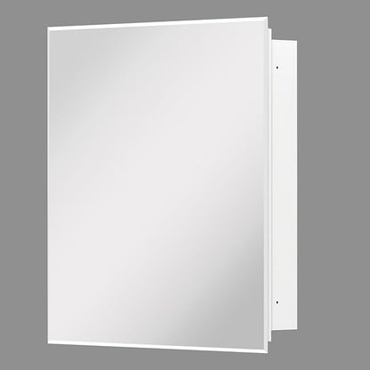 Medicine Cabinet, Rectangular Beveled Frameless Mirror Cabinet,Wall Mounted Cabinet for Bathroom Toilet Kitchen,Recess or Surface Mount,24x24 in