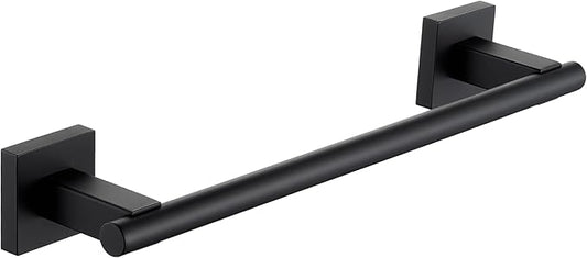 Suyar Matte Black Bathroom Towel Holder, SUS 304 Stainless Steel Short Hand Towel Bar for Wall, 13.78 Inch
