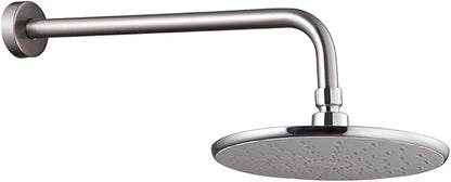 16 Inch Shower Arm with Flange,Stainless Steel 90 Degree Rain Shower Head Extension Arm,Wall-Mounted Shower Head Arm for Fixed Shower Head,Brushed Nickel