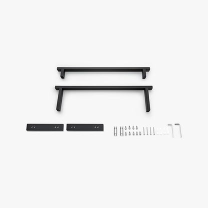 BAGNOLUX Double Towel Bar, SUS304 Towel Racks for Bathroom Wall Mounted 2-Tiers Ladder Towel Rails, Space Saving Bathroom Towel Holder Shelves Rack, Long Towel Hanger (16"-Square-Matte Black)