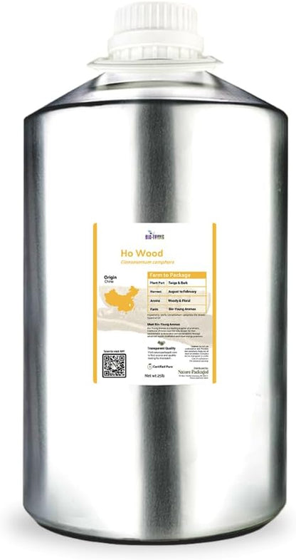 Ho Wood Essential Oil Direct from Malagassi - Ho Wood Essential Oil for Diffusers, Candle-Making, Soap-Making, Aromatherapy, for Skin and Hair (22lbs)