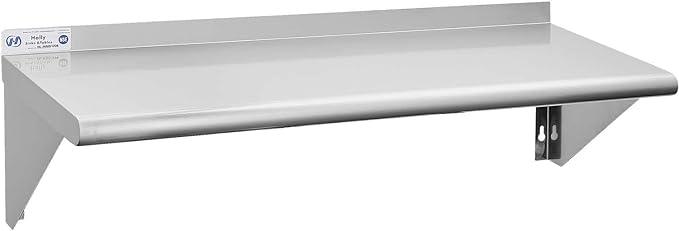 HALLY SINKS & TABLES H Stainless Steel Shelf 18 x 36 Inches, 350 lb, Commercial Wall Mount Floating Shelving for Restaurant, Kitchen, Home and Hotel