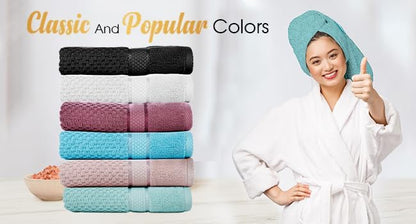 Ample Decor 100% Cotton Hand Towel for Kitchen Set of 2 Mint Green, Absorbent Premium Quality, Oeko TEX Certified, for Bathroom, Hotel, Spa, Gym, Kitchen - 18 X 28 Inch - Mulaayam Collection