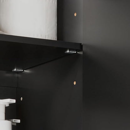 Haotian Wall Cabinet for Laundry Room, Storage Medicine Cabinet for Bathroom Kitchen Garage, Linen Tower Bath Cabinet, Floading Cabinet with Shelf, Black FRG231-L-SCH