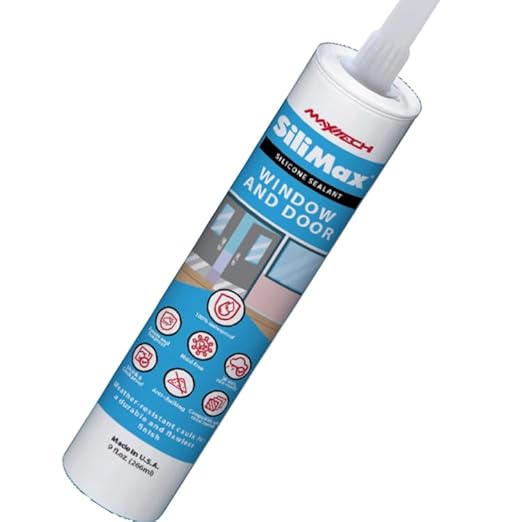 Window & Door – 100% Silicone Caulk White, Window Seal, RTV Silicone Sealant Indoor & Outdoor Caulking Weatherproof Adhesive – 9.5 oz Cartridge