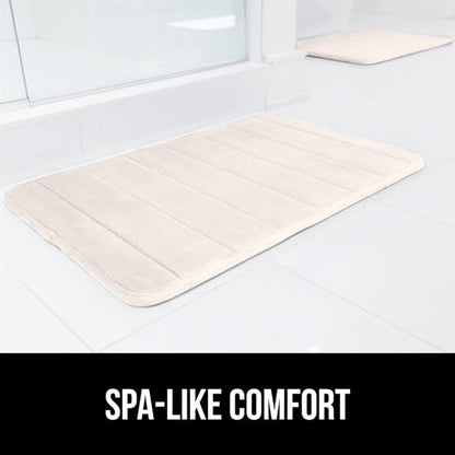 GORILLA GRIP Memory Foam Bath Mat, Soft Absorbent US Designed Bathroom Rug, Gripping Dots Machine Washable Bathmat, Cushioned Floor Mats, Shower Sink Rugs Room Décor Accessories, 24x17 Cream