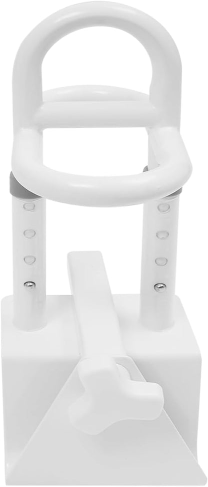 Adjustable Bathtub Handle for Elderly, 300lb Capacity Clamp-On Tub Grab Bar with Non-Slip Grip, Safety Rail Triple Handle for 3.5"–6.7" Tub Walls