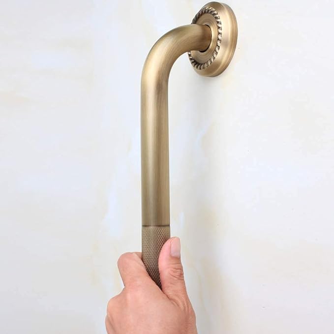 Heavey Duty Grab Bar, 18-Inch Sturdy Hand Rail, Stylish Bathroom Armrest, Antique Brass Finish, Good for Senior, Kids, Elderly