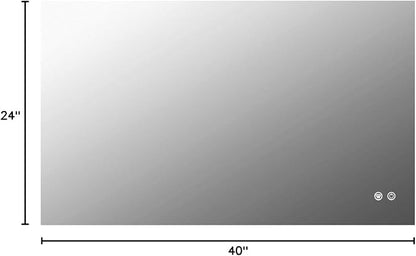 TETOTE 40 x 24 Inch LED Backlit Bathroom Vanity Mirror with Light,Anti-Fog,Dimmable,CRI90+,Touch Button,Water Proof,Horizontal/Vertical,Wall Mounted Lighted Mirror
