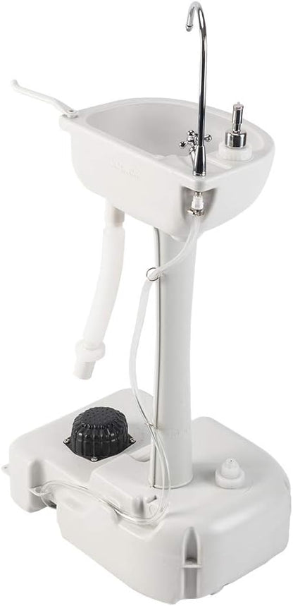VINGLI Upgraded Portable Sink| Rolling Hand Wash Basin Stand with Towel Holder & Soap Dispenser & Wheels, Perfect for Garden/Camping/Outdoor Events/Gatherings/Worksite/RV/Indoor