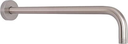 HarJue Shower Arm with Flange and Teflon Tape, Wall Mounted Shower Pipe 304 Stainless Steel Extension Arm for Fixed Shower Head & Handheld (15 Inch, Brushed Nickel)