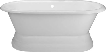 Vintage Tub & Bath Laurent 60 Inch Cast Iron Double Ended Pedestal Tub Package - White/Chrome Fixtures