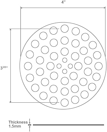 4" Black Screw-in Shower Strainer - 3-⅜” Screw Hole Spacing - 4 Inch OD Drain Cover - Solid Brass - Professional Grade and Lasting Durability - Matte Black Grate - Screws Included