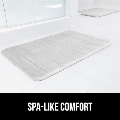 GORILLA GRIP Memory Foam Bath Mat, Soft Absorbent US Designed Bathroom Rug, Gripping Dots Machine Washable Bathmat, Cushioned Floor Mats, Shower Sink Rugs Room Décor Accessories, 60x24 Light Gray
