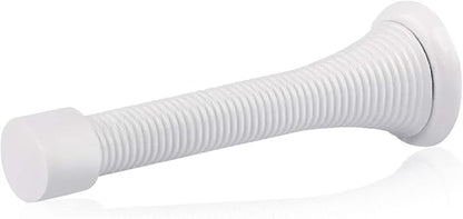 HOMOTEK 40 Pack Spring Door Stops,3-1/8” Heavy Duty Door Stop - Flexible Spring Door Stopper with Low Mounted White Rubber Bumper Tips, White
