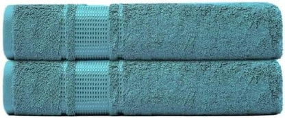 Melissa Linen 2-Piece Turkish Cotton Face & Hand Towels Set, 20 in x 35 in, Absorbent, Quick Dry, Durable & Soft, Spa & Hotel Quality, Maldive Green