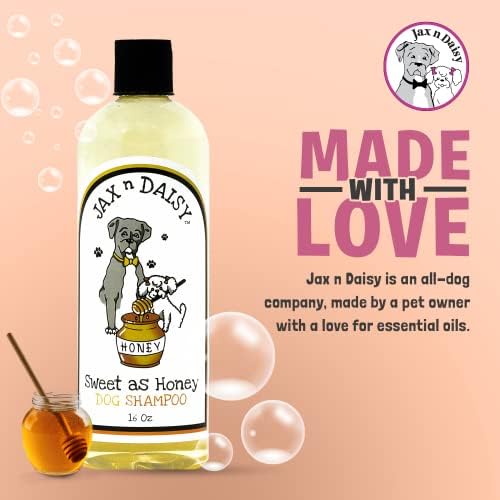 Jax n Daisy Honey Shampoo for Dogs Dog Shampoo for All Kinds of Breed Puppy w Honey Nectar Coconut Avocado Argan Oil pet with Lght Scent Furry Freshness