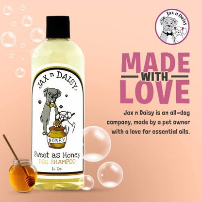 Jax n Daisy Honey Shampoo for Dogs Dog Shampoo for All Kinds of Breed Puppy w Honey Nectar Coconut Avocado Argan Oil pet with Lght Scent Furry Freshness