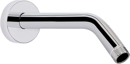 HarJue Shower Arm with Flange and Teflon Tape, Wall Mounted Shower Pipe 304 Stainless Steel Extension Arm for Fixed Shower Head & Handheld (6 Inch, Chrome)