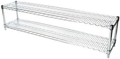 Shelving Inc. 14" d x 60" w Chrome Wire Shelving with 2 Tier Shelves, Weight Capacity 800lbs Per Shelf