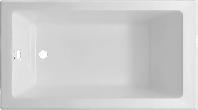 Fine Fixtures Acrylic, Fiberglass Alcove Soaking Bathtub with Integral Apron Front - Drain Included (48" x 32", Left Hand, White)