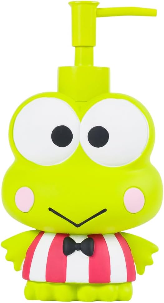 Sanrio Keroppi Soap/Lotion/Hand Sanitizer Resin Pump Dispenser, 13 Ounces, (Officially Licensed Product) by Franco Collectibles