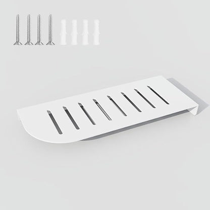 Shower Caddy Hanging, Corner Shelf Bathroom Shelves, Shower Shelf for Tiled Wall, Matte Floating Shelves for Wall, Storage Rack Stainless Steel White 12x5 inch(30x12cm)
