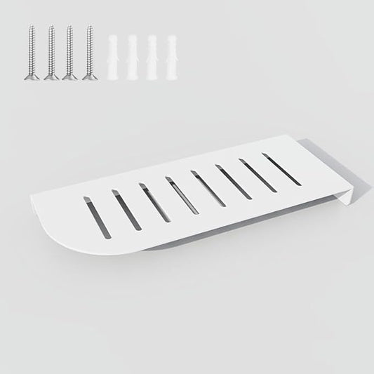 Shower Caddy Hanging, Corner Shelf Bathroom Shelves, Shower Shelf for Tiled Wall, Matte Floating Shelves for Wall, Storage Rack Stainless Steel White 12x5 inch(30x12cm)