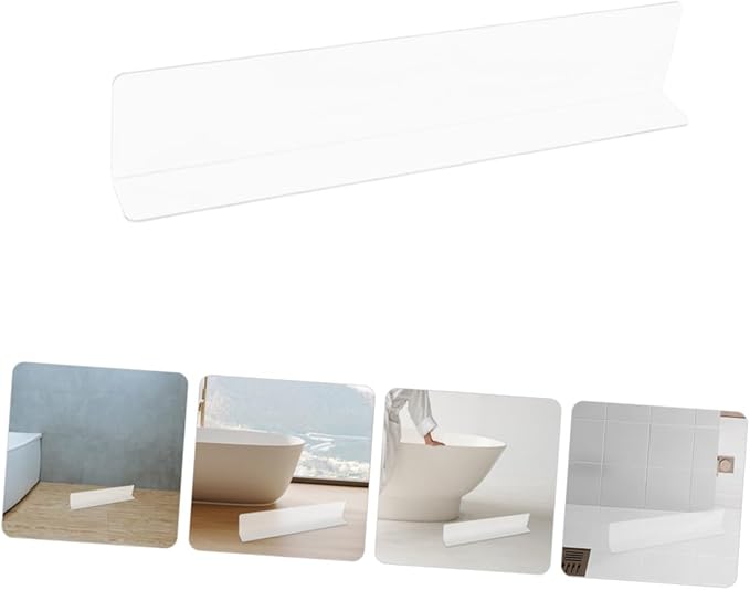2pcs Clear Bathtub Splash Guard Splash Protector Water Guard for Shower and Tub Corners and Oil Resistant Bathroom Water Barrier for Dry and Clean Spaces