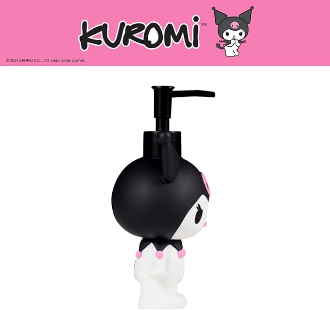 Sanrio Kuromi Soap/Lotion/Hand Sanitizer Resin Pump Dispenser, 13 Ounces, (Officially Licensed Product) by Franco Collectibles