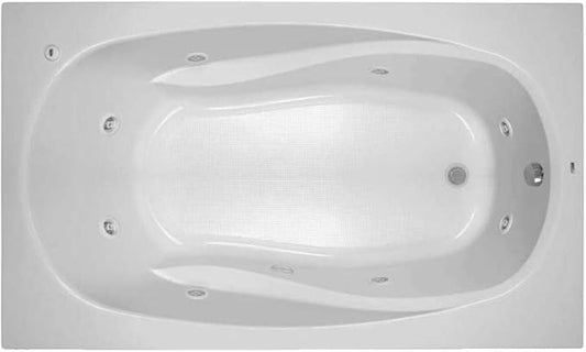 PROFLO PFWPLUSA7242 Lansford 72" x 42" Whirlpool Bathtub with 8 Hydro Jets and EasyCare Acrylic - Drop In or Alcove Installation - White